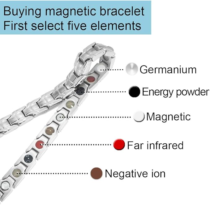 Pulsera de terapia magnética titanio con regulador para la pérdida de peso - additional image 4