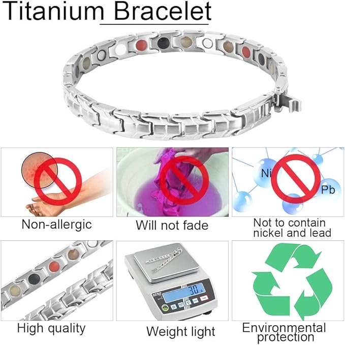 Pulsera de terapia magnética titanio con regulador para la pérdida de peso - additional image 5
