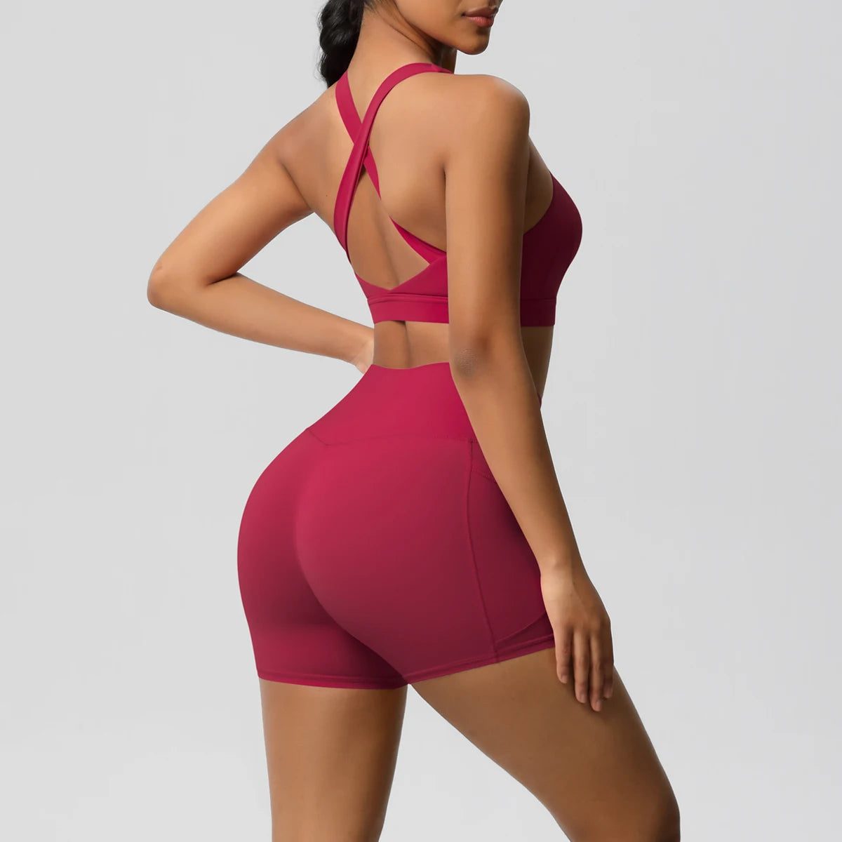 Conjunto desportivo de mulher de 2 peças para ioga e ginásio com bolsos