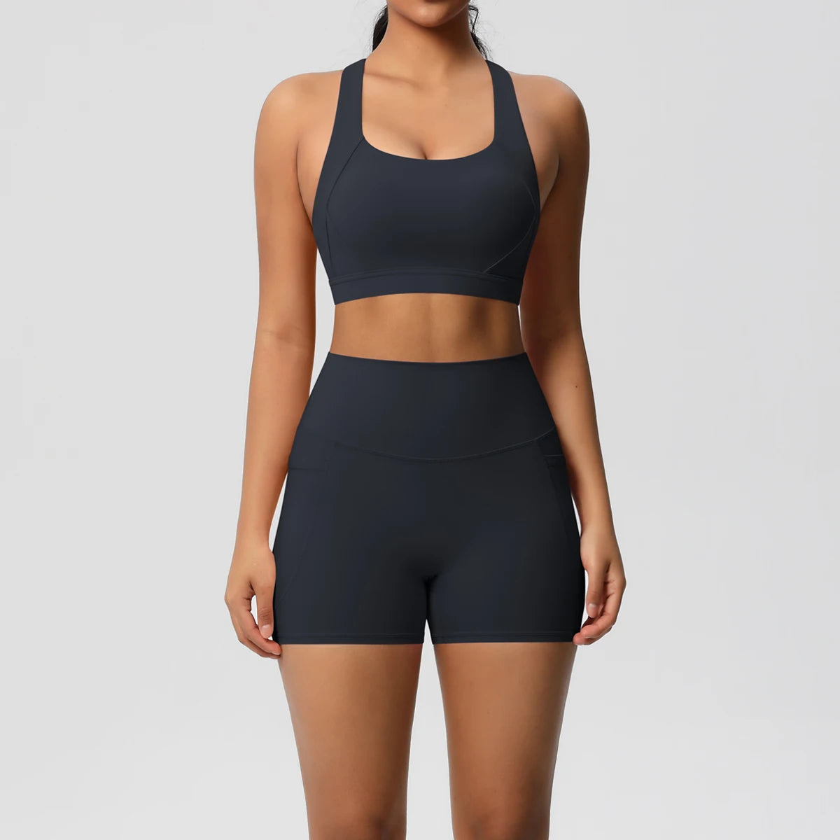 Conjunto desportivo de mulher de 2 peças para ioga e ginásio com bolsos