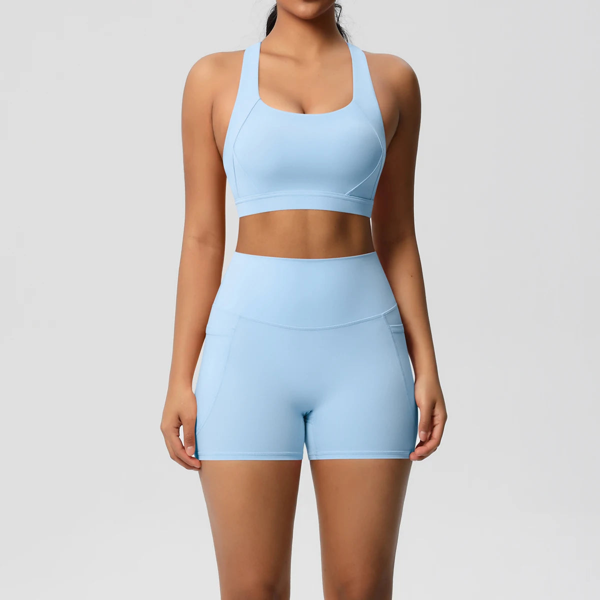 Conjunto desportivo de mulher de 2 peças para ioga e ginásio com bolsos